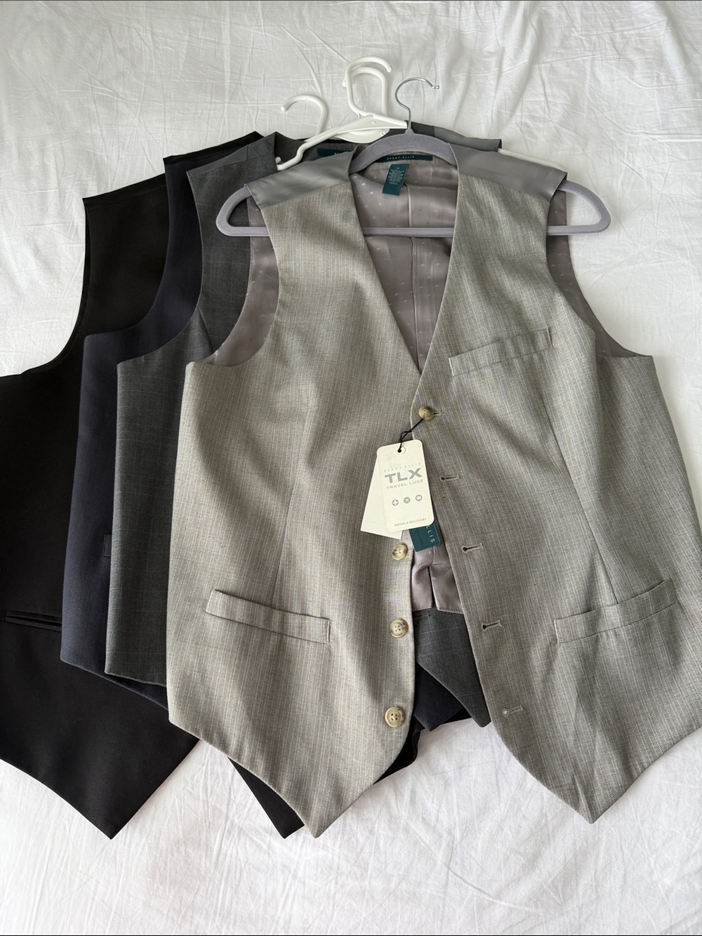 Perry Ellis Gray and Charcoal Suit Vests size M and L